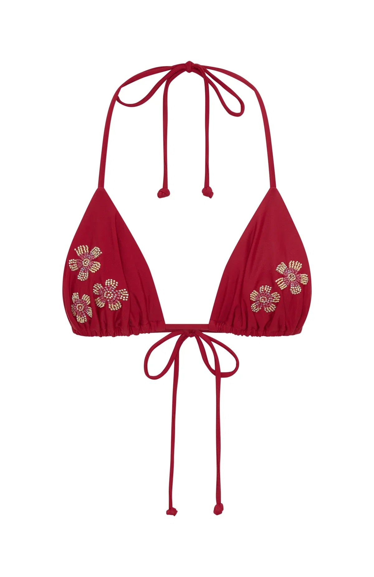 Raya Beaded Bikini Top Scarlett Bloom