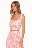 Tyler Tie Shoulder Top Rose Pink Floral