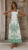 Sella Maxi Dress Sage Palm Print