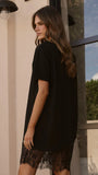 Avei Lace T Shirt Mini Dress Black