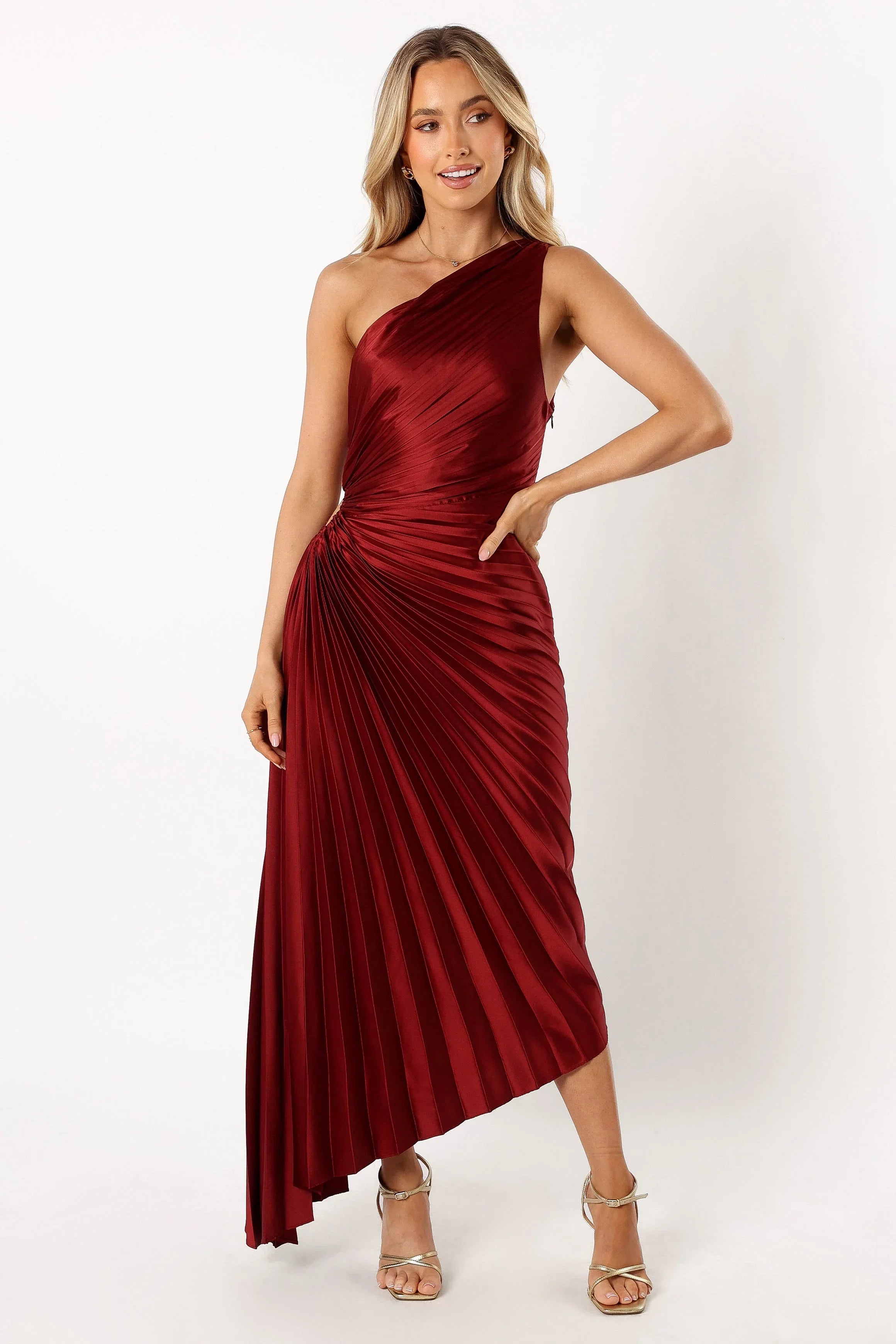 Kleo One Shoulder Maxi Dress Merlot