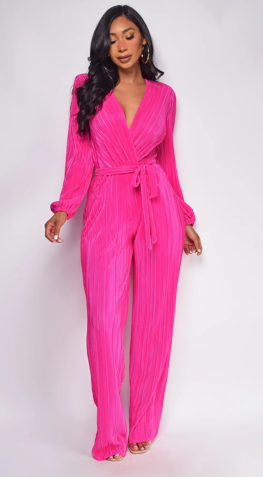 Juna Surplice Jumpsuit Pink