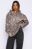 Offstage Printed Oversized Hoodie Dark Leopard