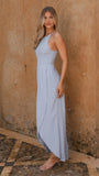 Genevieve Boat Neck Maxi Dress Blue