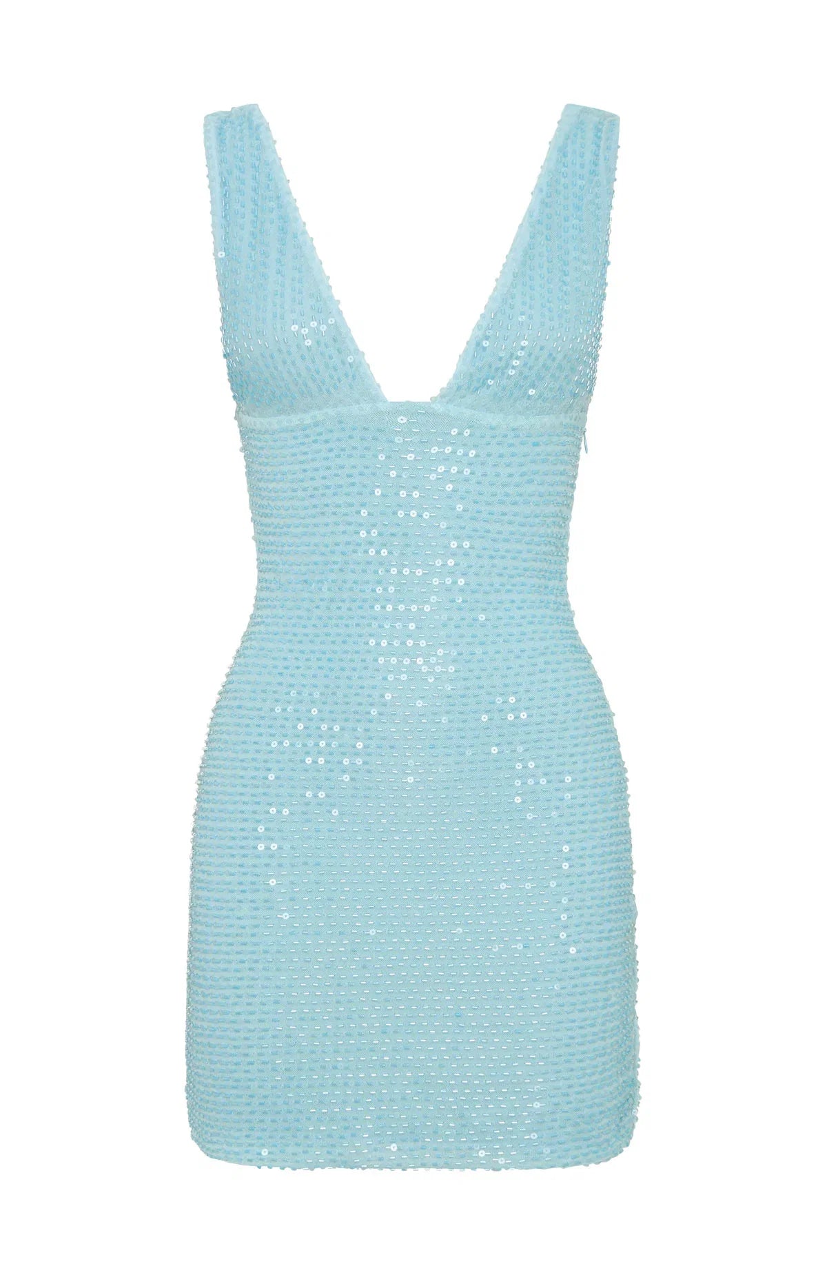 I Believe In You Beaded Mini Dress Baby Blue