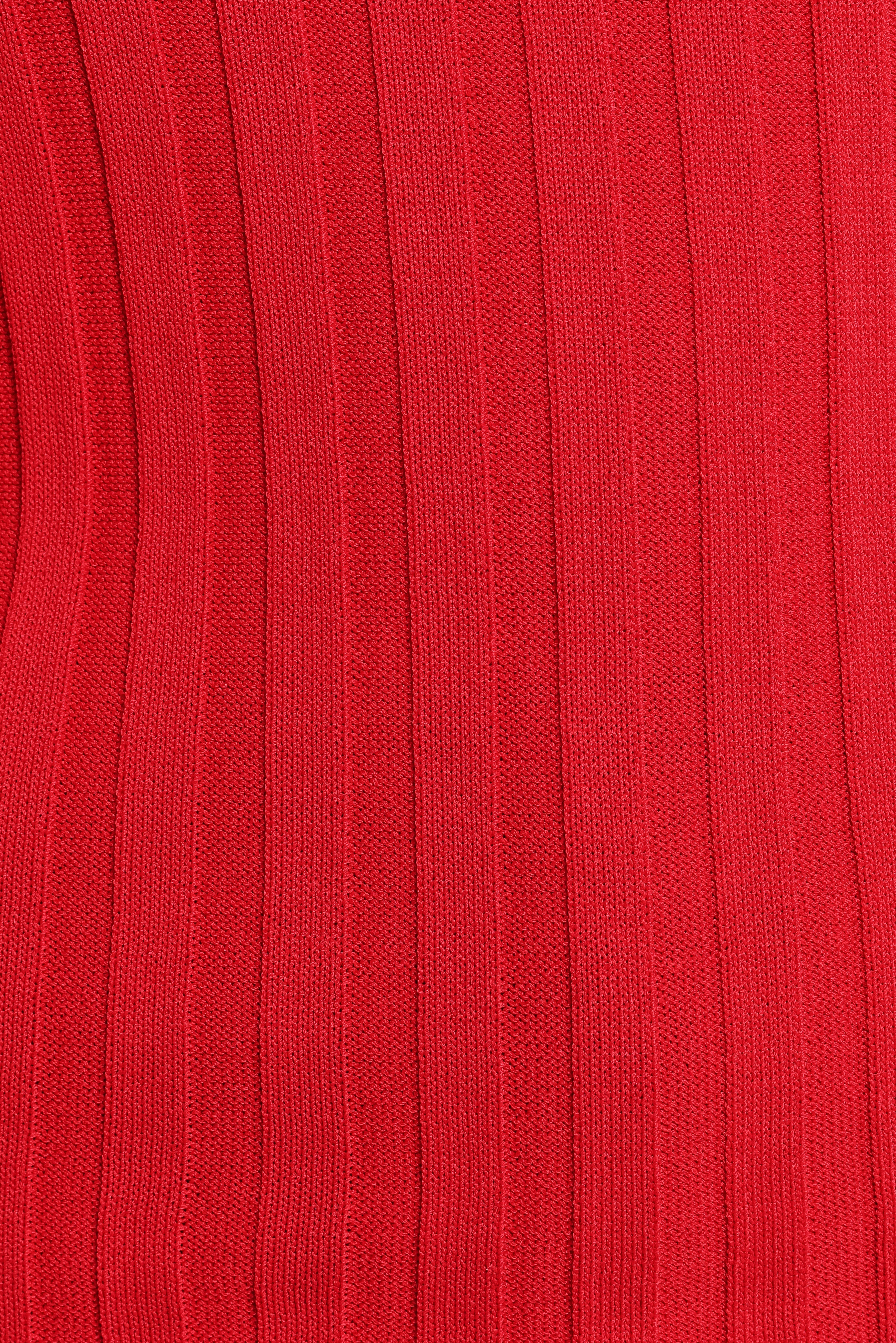 Aneesa Wide Rib Knit Top Red