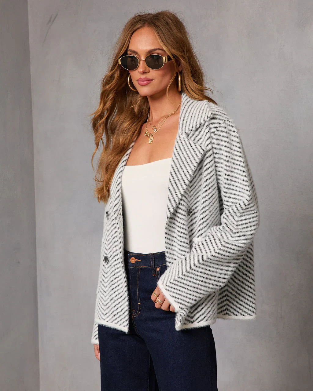 Arbelle Herringbone Double Breasted Jacket