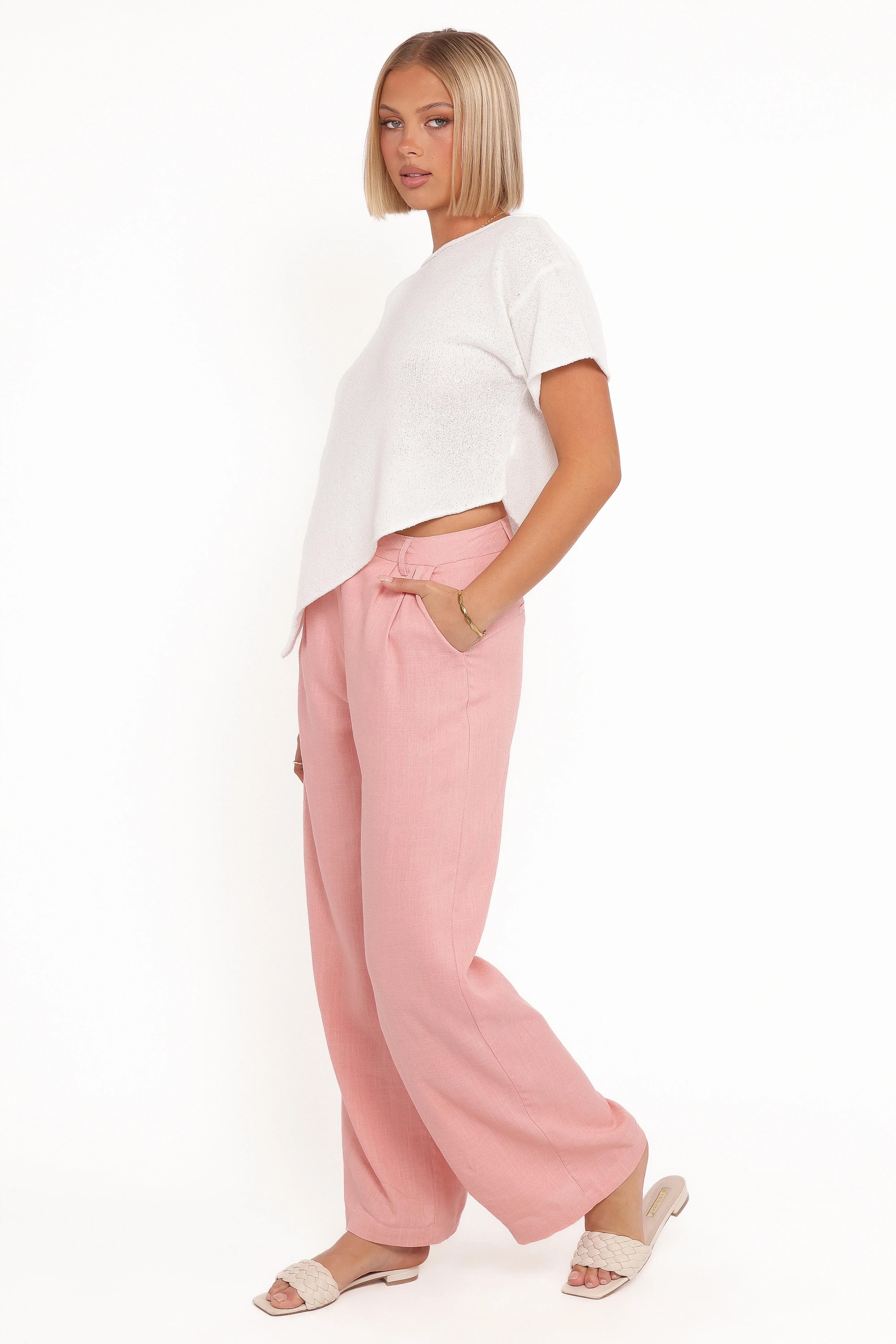 Dean Linen Pants Light Pink