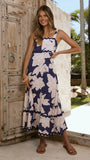 Malia Maxi Dress Navy Pink Floral
