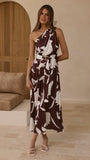Hadas Maxi Dress Chocolate White Print