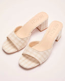 Kristie Gingham Print Heeled Mule