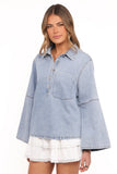 Celestia Denim Top Light Wash