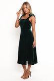 Laurel Velvet Midi Dress Emerald Green
