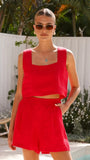 Tillie Crop Top Ruby Red