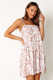 Solaris Mini Dress Tan White