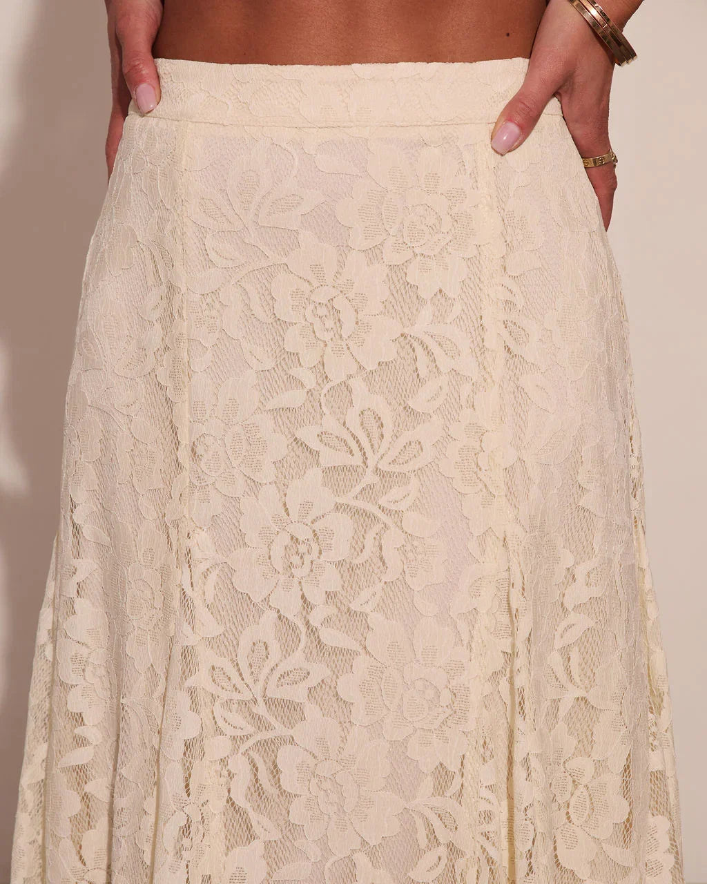 Prairie Spell Floral Lace Maxi Skirt
