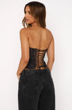 Let It Go Strapless Bustier Midnight Leopard