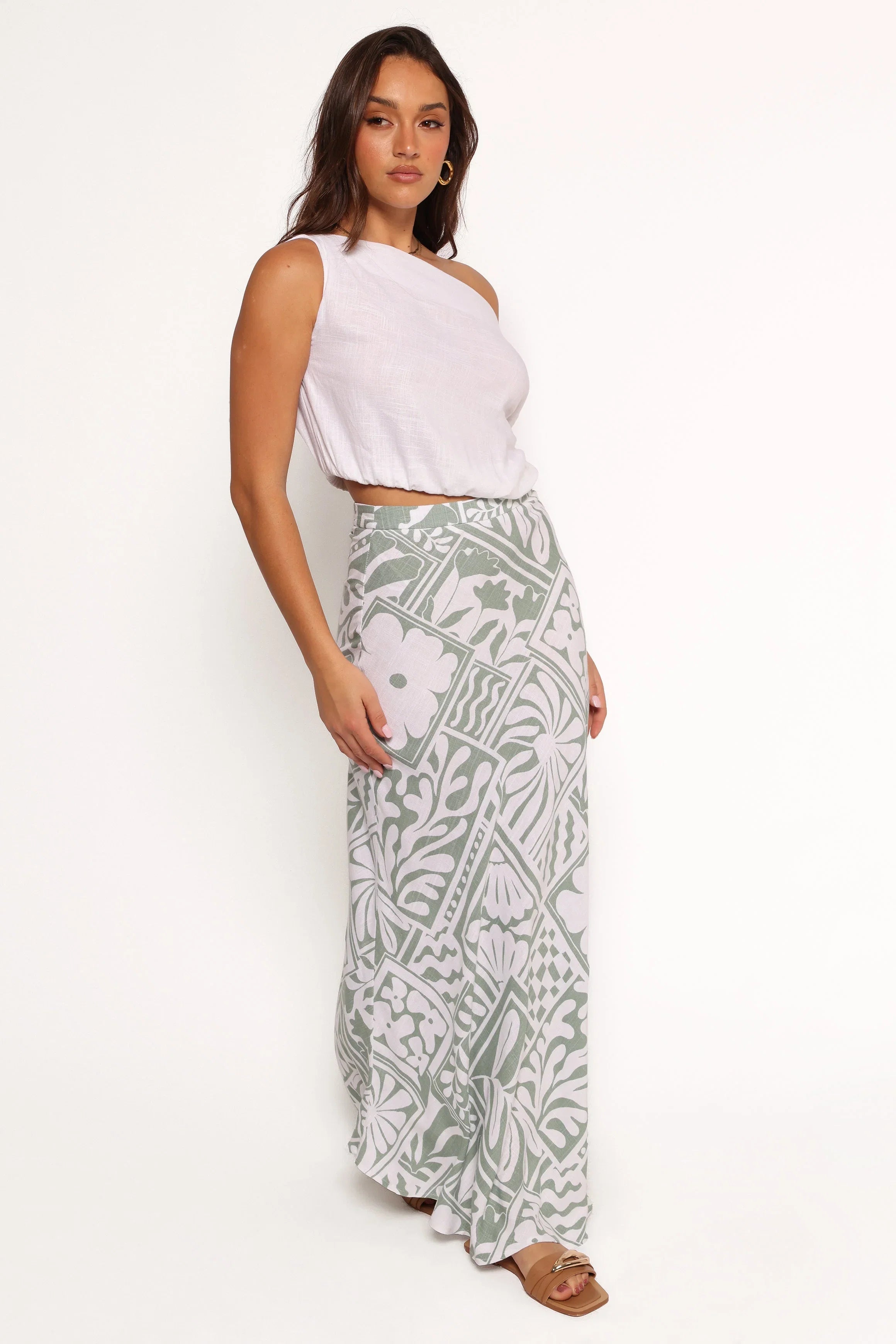 Willow Maxi Skirt Sage Print