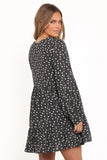 Frankie Long Sleeve Mini Dress Black Floral