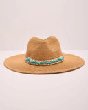 Hello Sun Beaded Band Woven Straw Hat