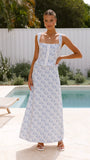 Saylor Maxi Skirt Blue Floral