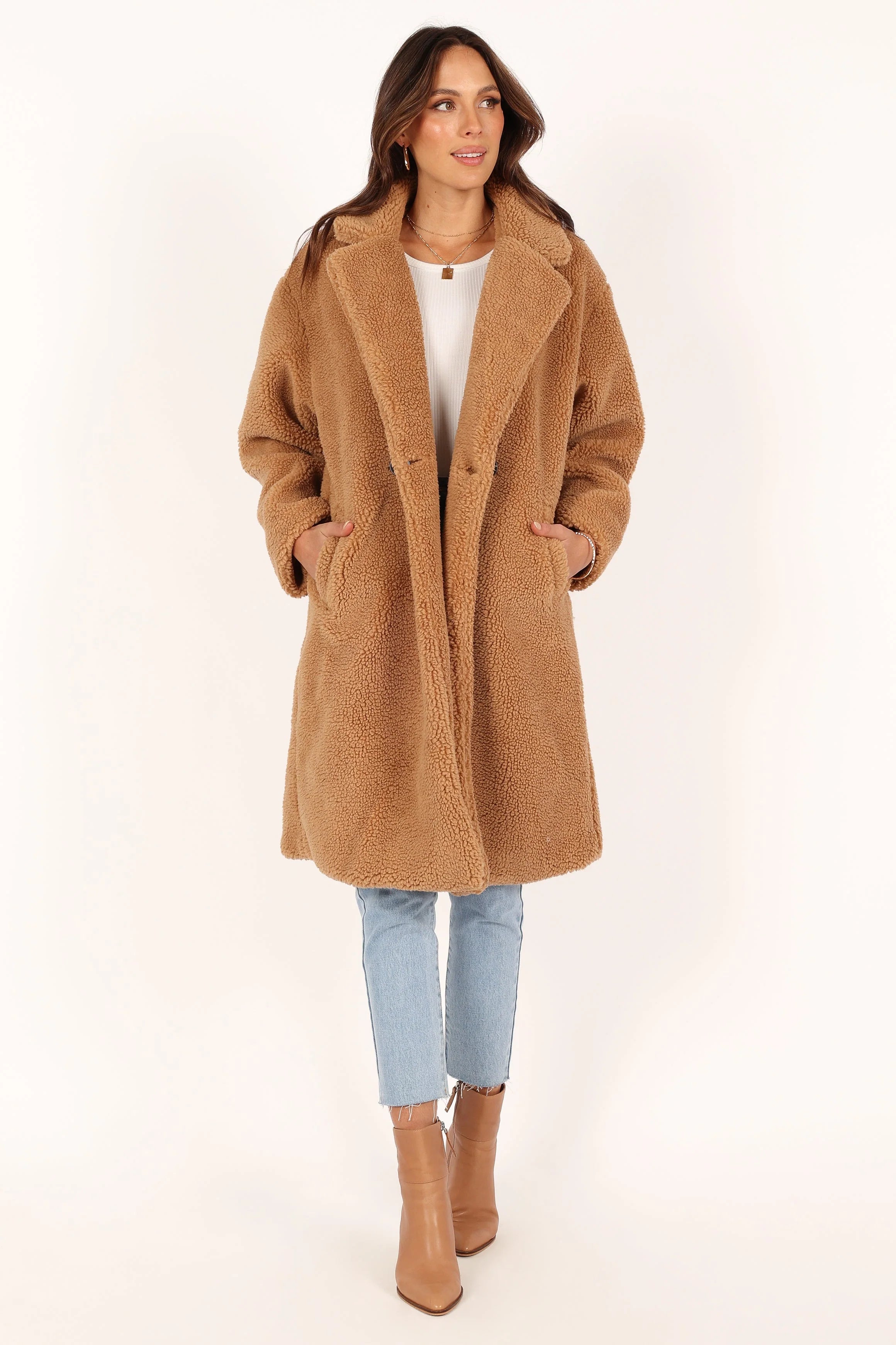 Beatrice Faux Fur Coat Camel