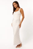Heidi Stripe Slip Skirt White Black Stripe