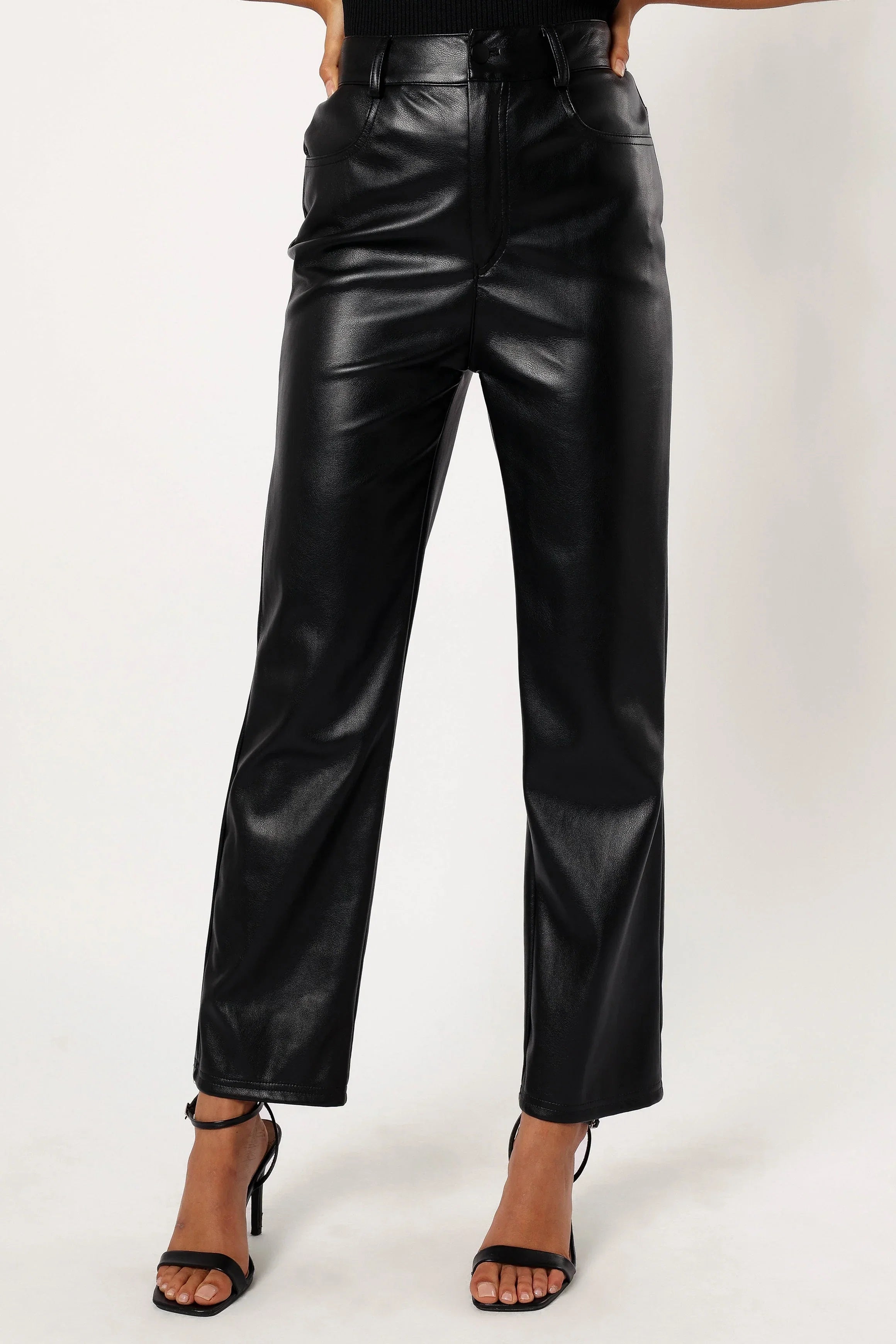 Maverick Vegan Leather Pants Black