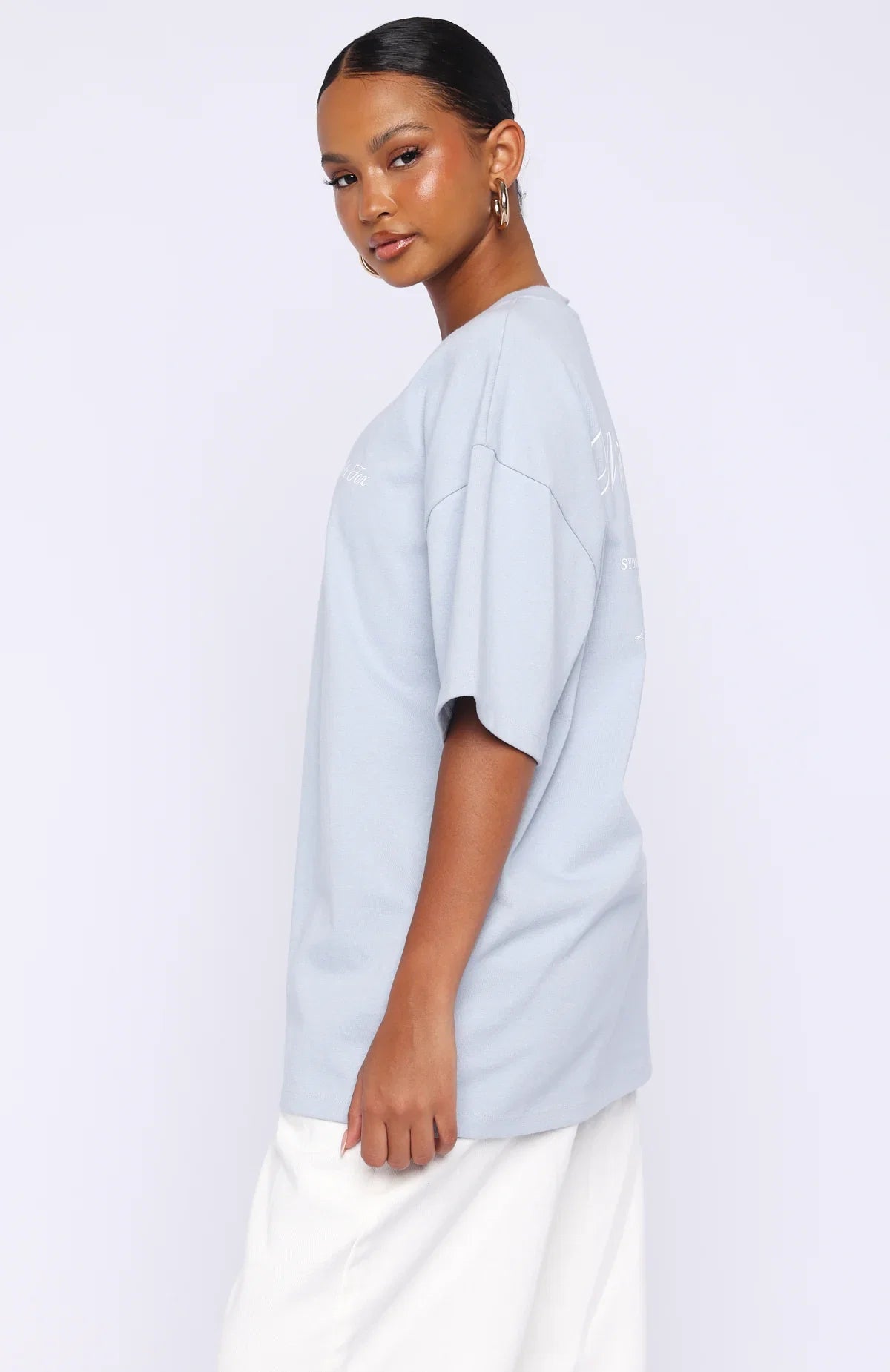 At Second Glance Oversized Tee Light Blue