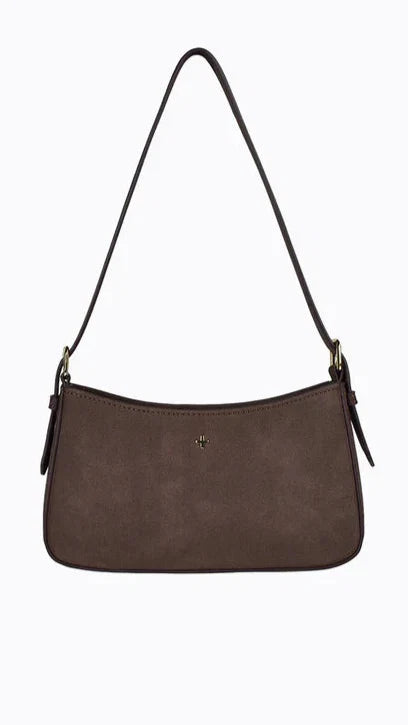 Lilu Shoulder Bag Choc Suede