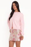 Myah Brocade Mini Skirt Pink Floral