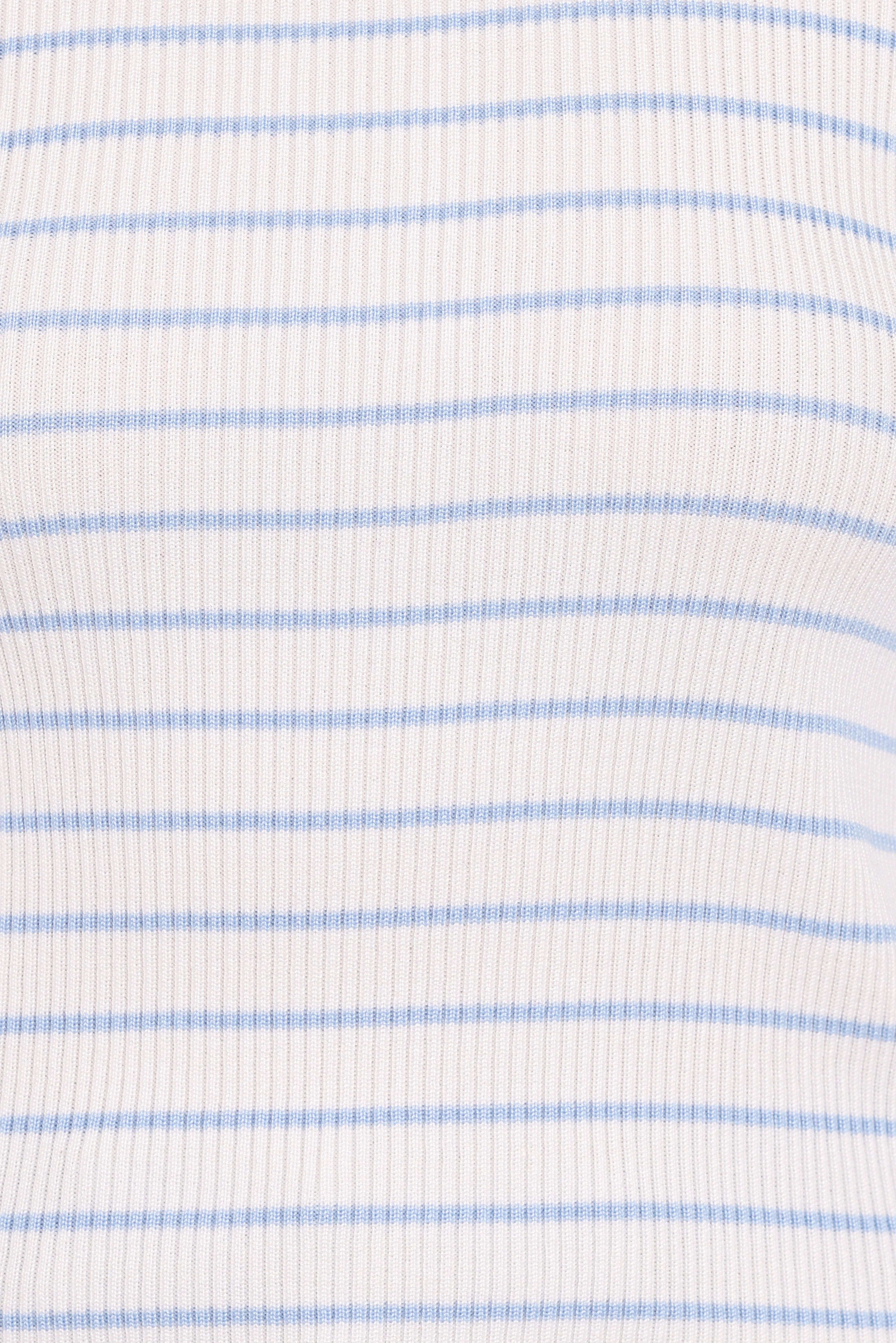 Stacie Ribbed Knit Top Light Blue Stripe
