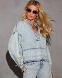 Lisbon Relaxed Plunging Neckline Denim Top