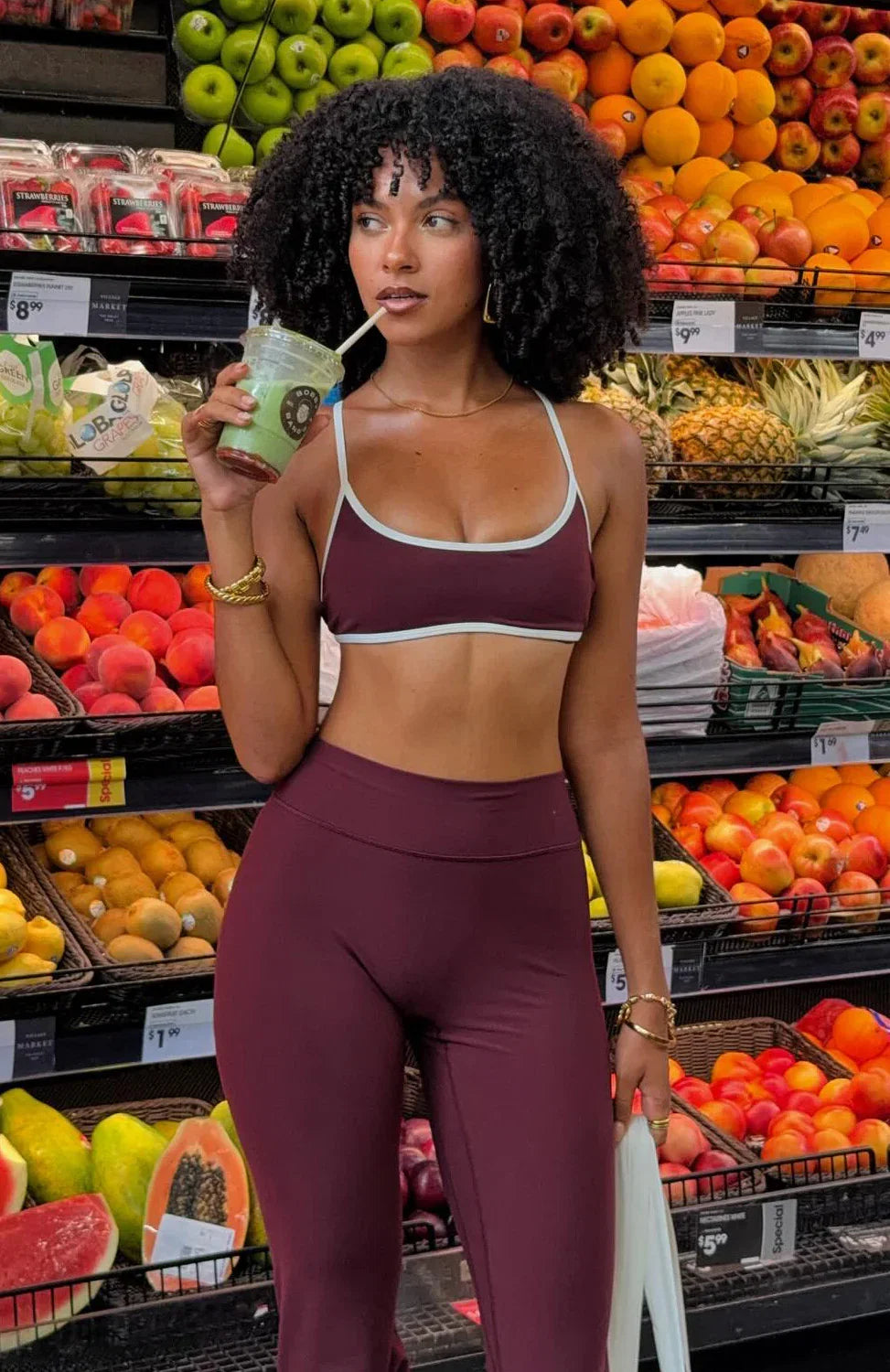 Blitz Sports Bra Merlot Cream