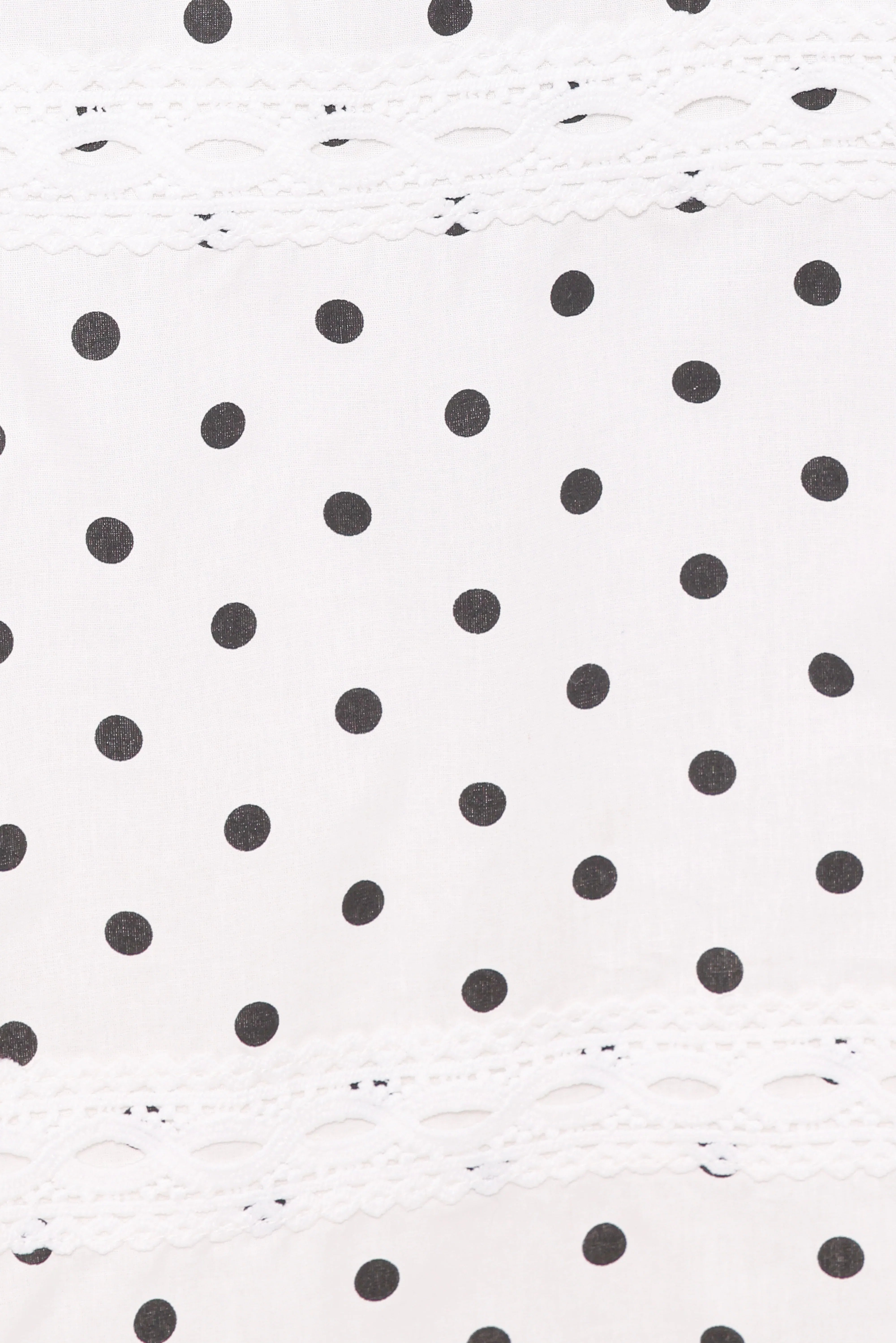 Lucia Tiered Midi Skirt White Polka Dot