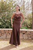 Evana Lace Maxi Dress Brown