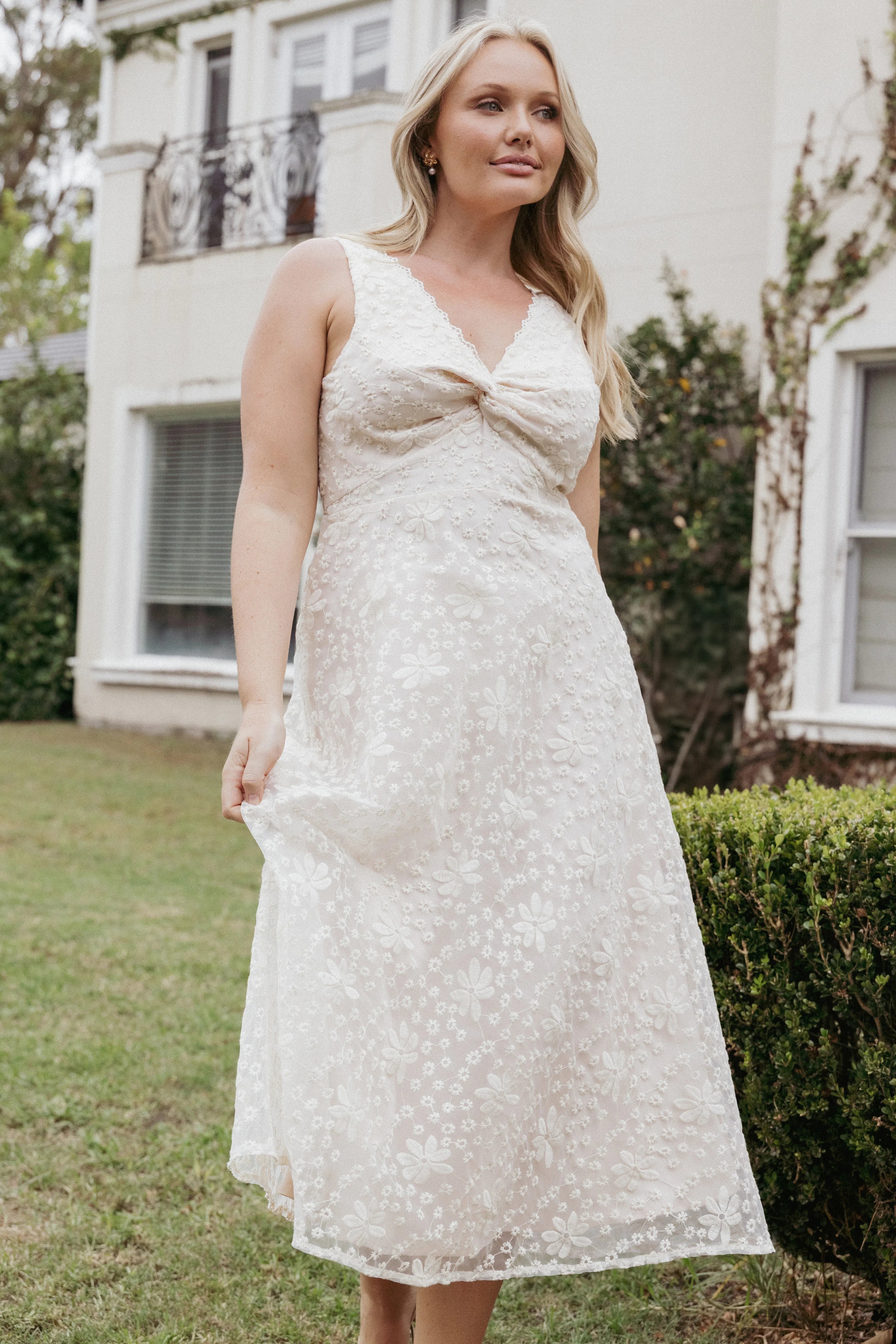 Louise Midi Dress Cream