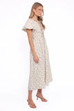 Kathleen Maxi Dress Light Beige Green Floral