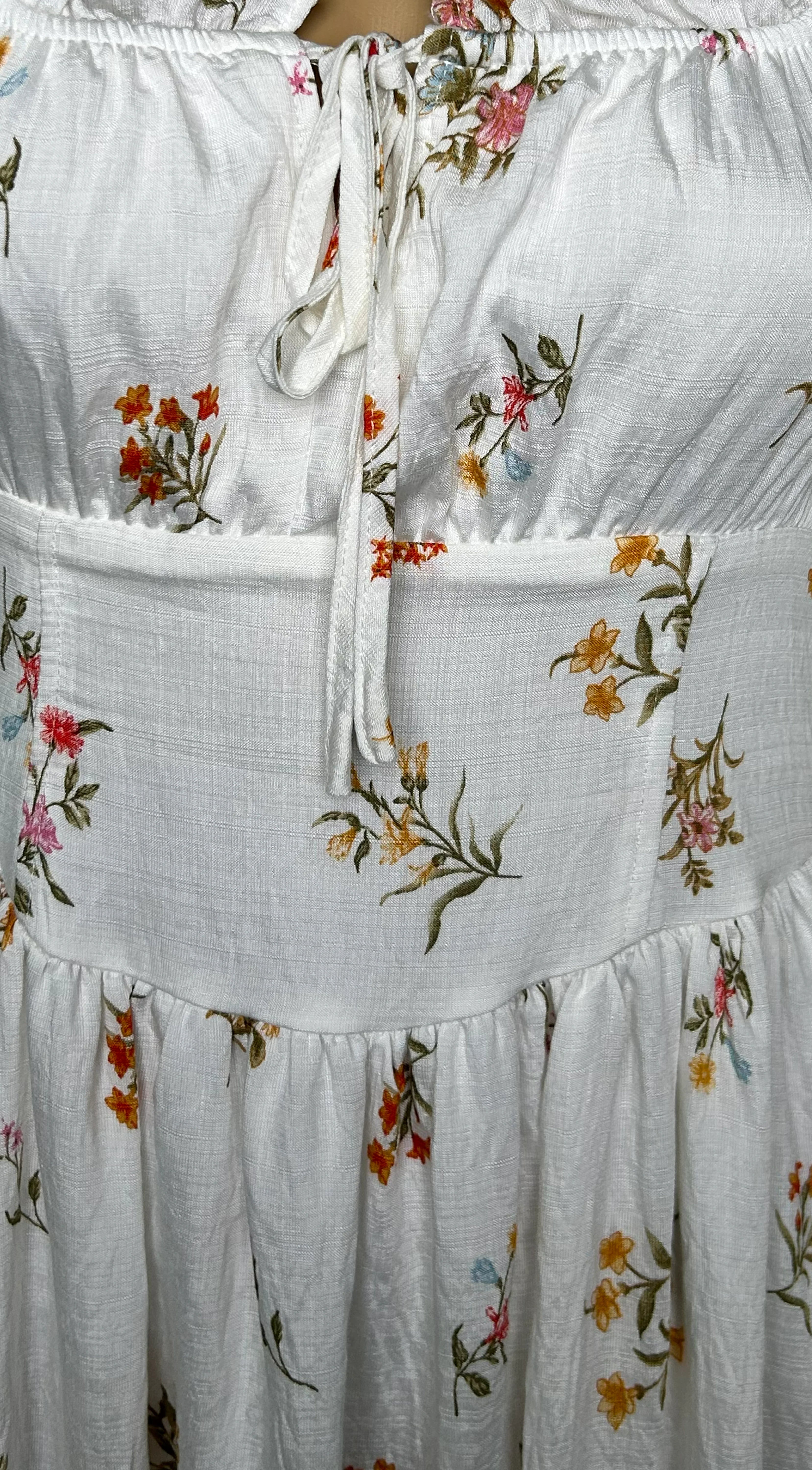 Lunaria Floral Midi Dress Ivory White