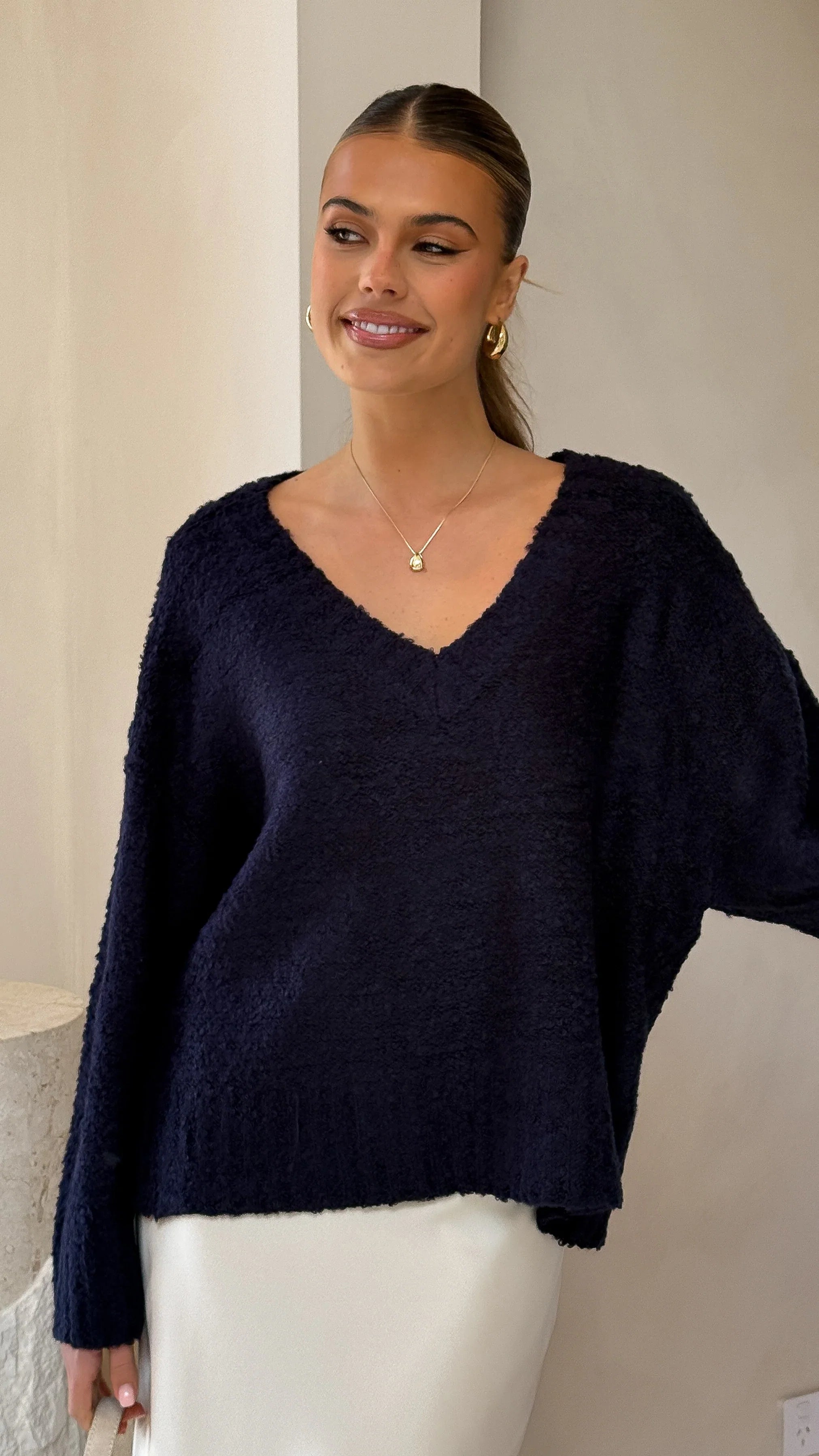 Silas Knit Top Navy