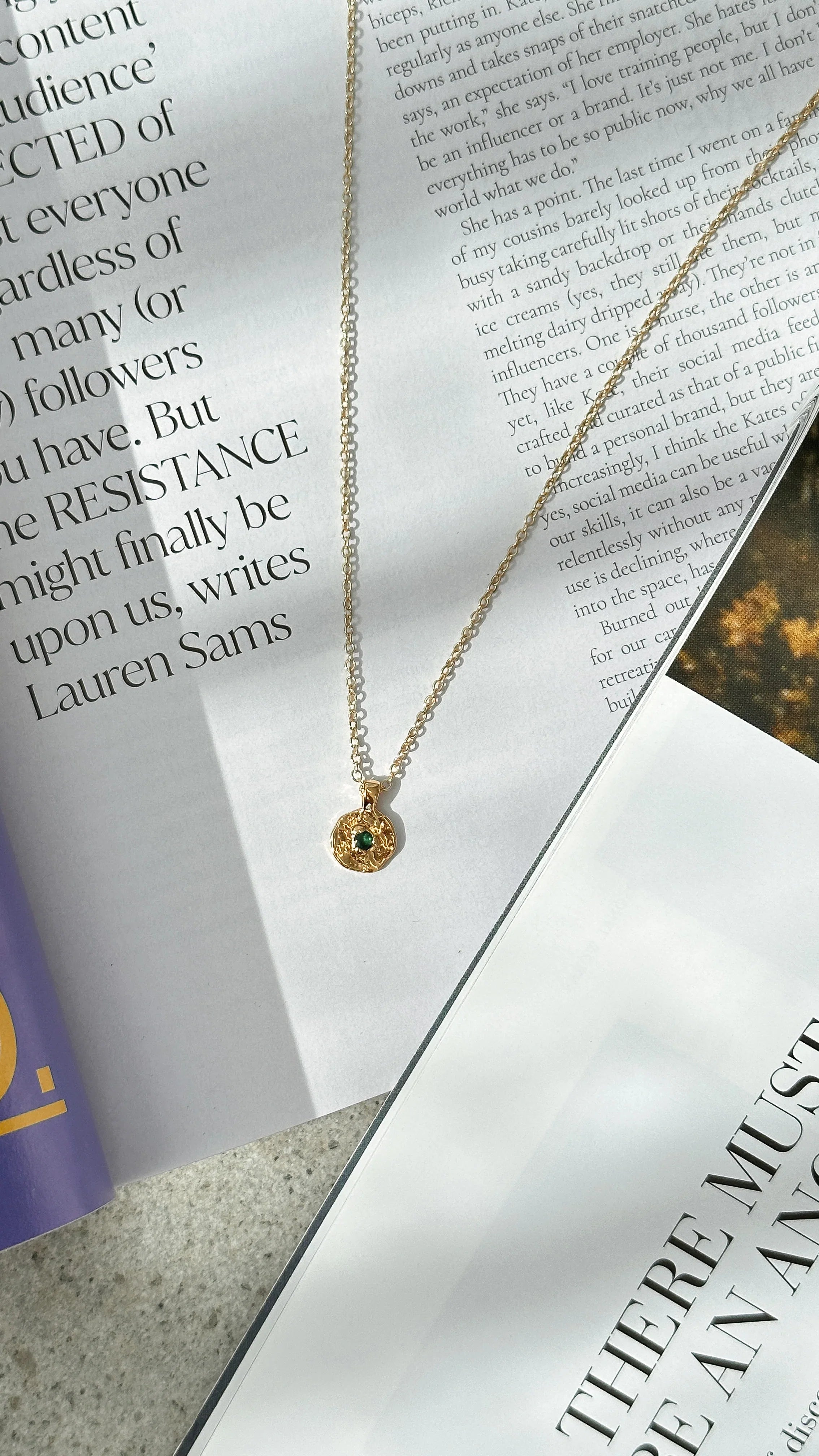 May Birthstone Necklace Emerald