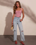 Sun Chasing Gingham Print Tank Top