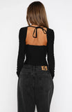Different Time Long Sleeve Bustier Black