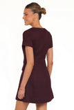 Sutton Mini Dress Plum Tweed