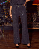 Toast Club Embellished Chiffon Flare Pants
