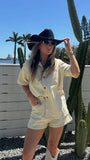 Olivia Shirt and Shorts Set Sand