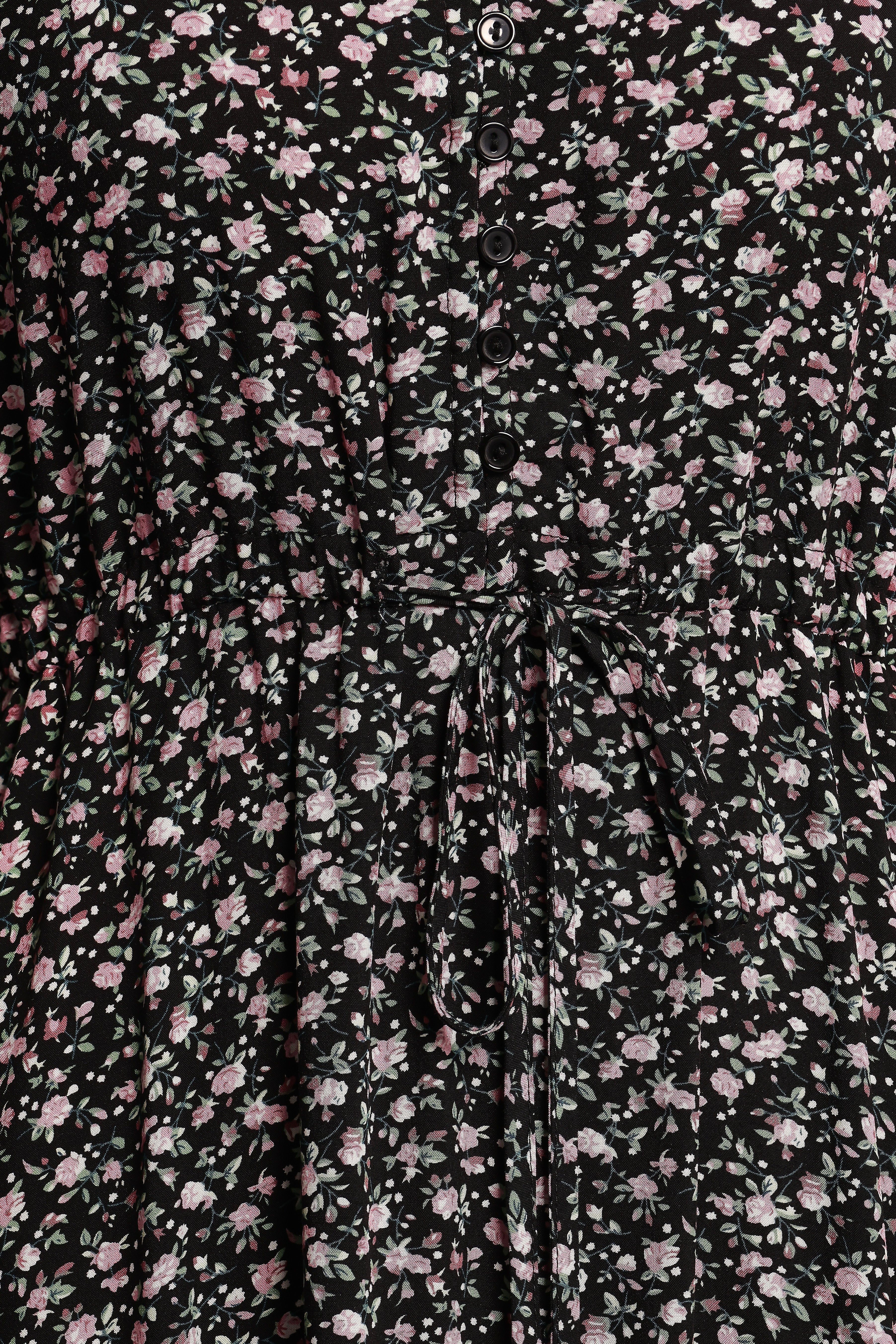 Kelda Dress Black Rosebud Floral