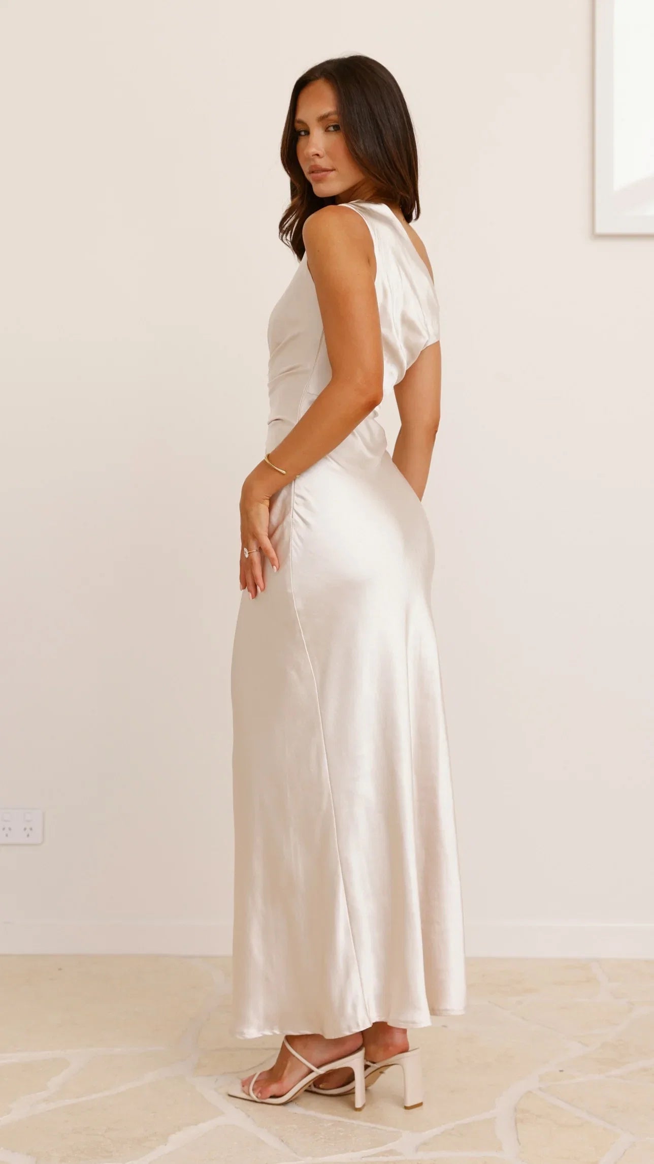 Auria Off Shoulder Maxi Dress Champagne