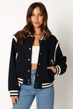 Fallon Collegiate Bomber Jacket Dark Indigo