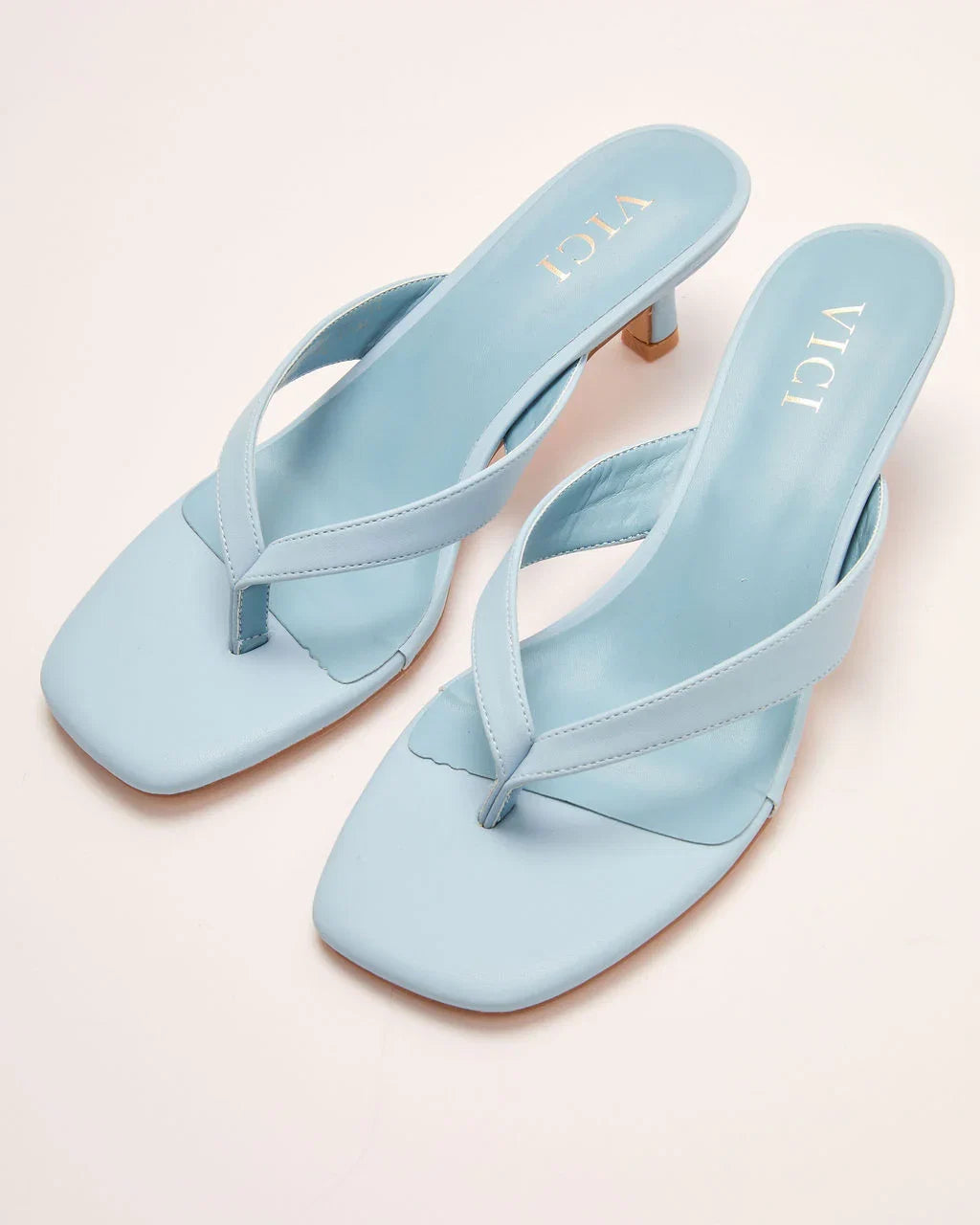 Elisse Vegan Leather Heeled Thong Sandal